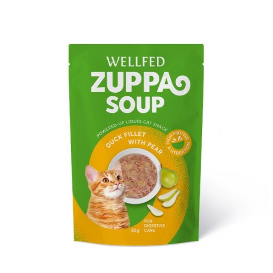 PET INT 21104 WELLFED ZUPPA SOUP DUCK AND PEAR 85 GR – СУПА ЗА КОТКИ PET INT 21104 WELLFED ZUPPA SOUP DUCK AND PEAR 85 GR – СУПА ЗА КОТКИ