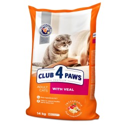 CLUB 4 PAWS CAT ADULT VEAL Пълноценна, премиум храна за котки CLUB 4 PAWS CAT ADULT VEAL Пълноценна, премиум храна за котки