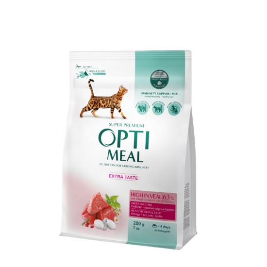 OPTIMEAL CAT ADULT WITH VEAL Супер премиум храна за котки с телешко