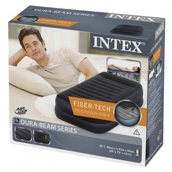 Надуваем матрак с вградена помпа INTEX Twin Raised Надуваем матрак с вградена помпа INTEX Twin Raised