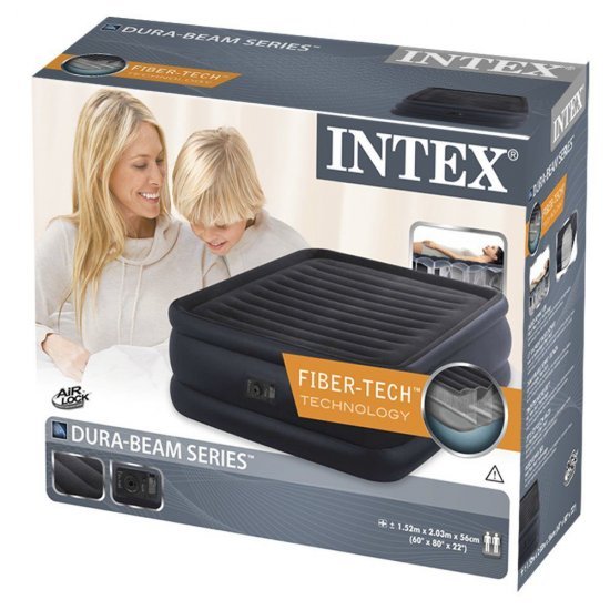 Надуваем матрак с вградена помпа INTEX Queen Raised Downy Надуваем матрак с вградена помпа INTEX Queen Raised Downy