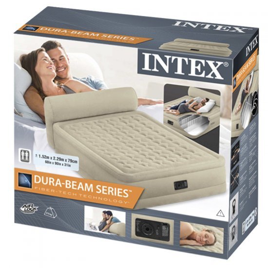 Надуваем матрак с вградена помпа и облегалка INTEX Queen Headboard Надуваем матрак с вградена помпа и облегалка INTEX Queen Headboard
