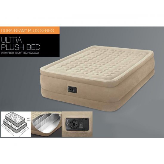 Надуваем матрак с вградена помпа INTEX Twin Ultra Plush Надуваем матрак с вградена помпа INTEX Twin Ultra Plush