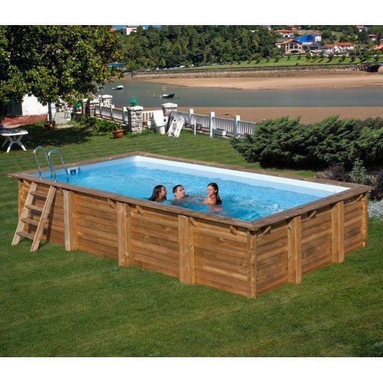Дървен правоъгълен басейн Gre 600x400x146cм 788029E Дървен правоъгълен басейн Gre 600x400x146cм 788029E